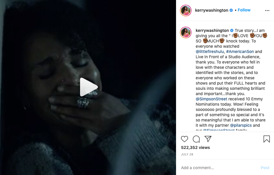 Kerry Washington, Instagram