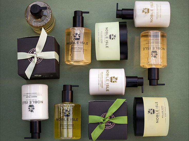 Noble Isle - vegan, paraben-free and recyclable packaging